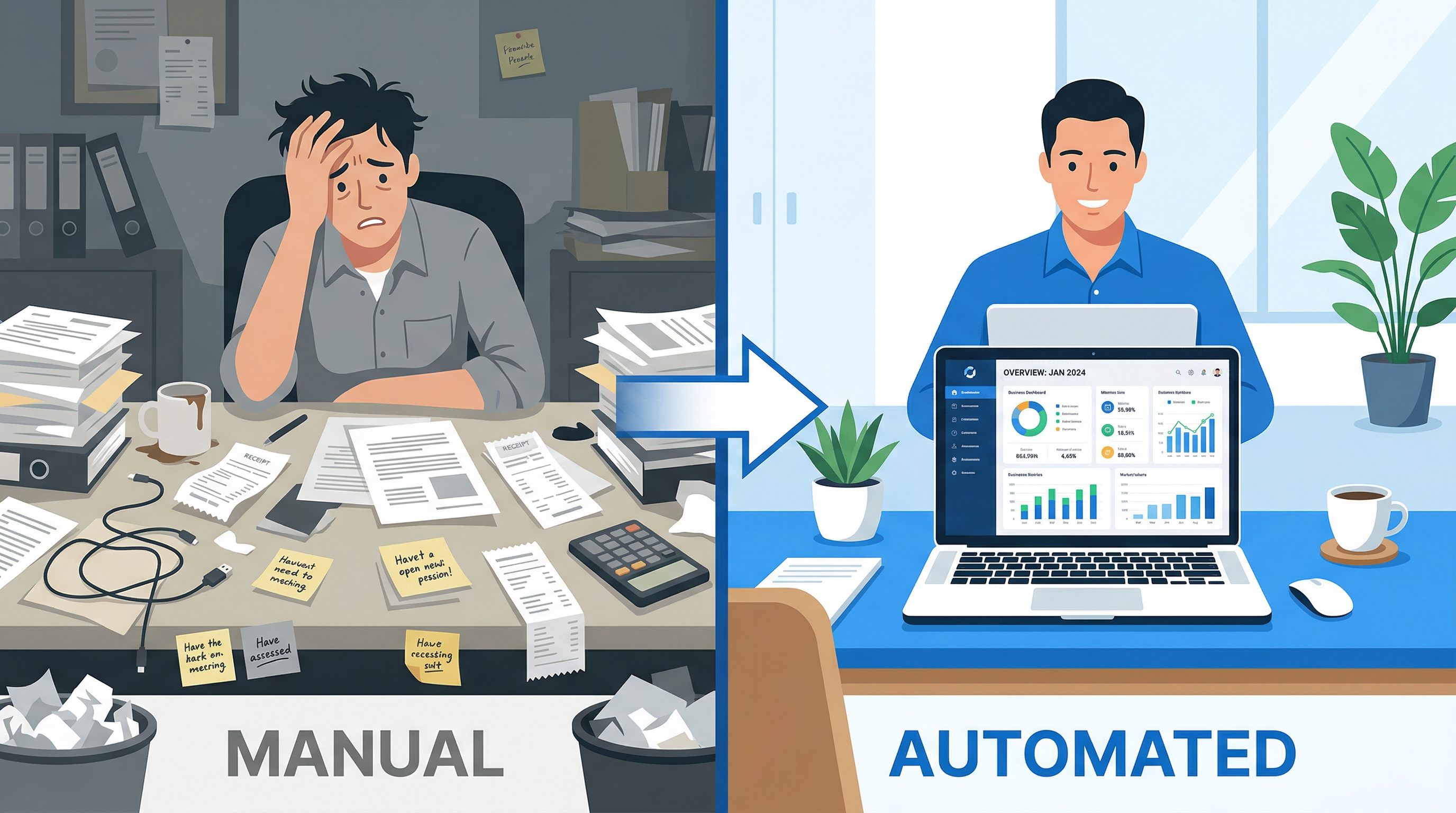 Manual vs Automated — the transformation automation delivers